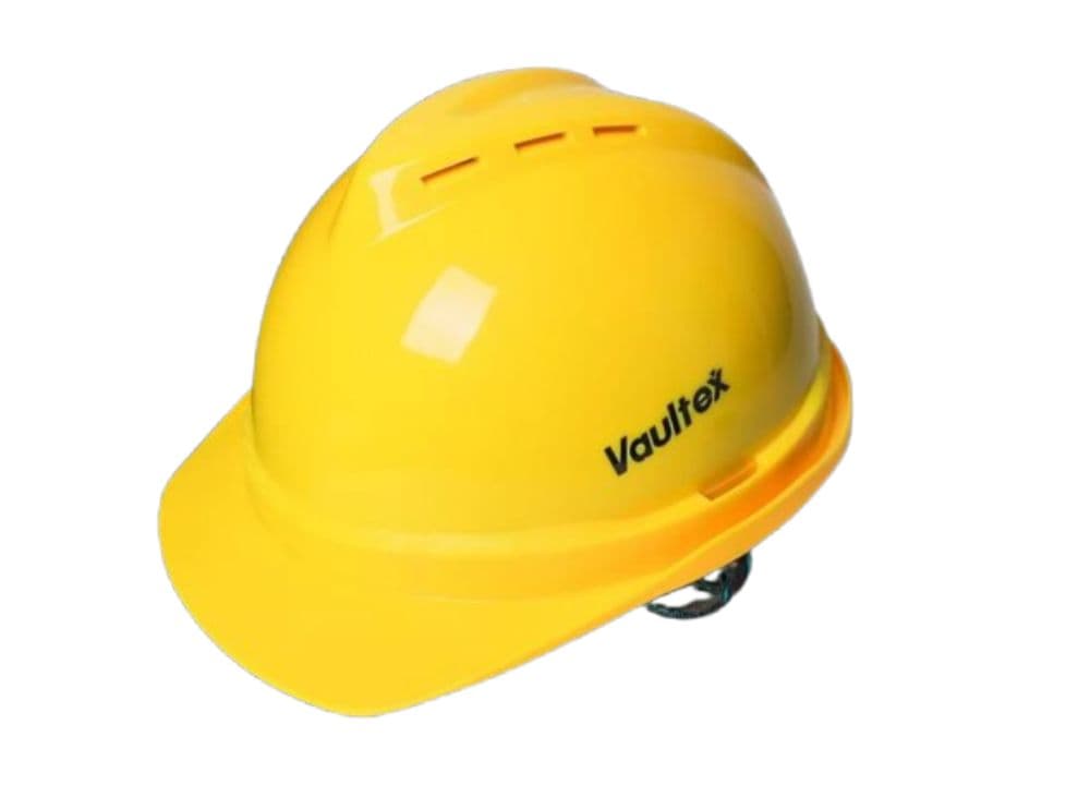 ANSI certified safety equipment including hard hats and safety glasses