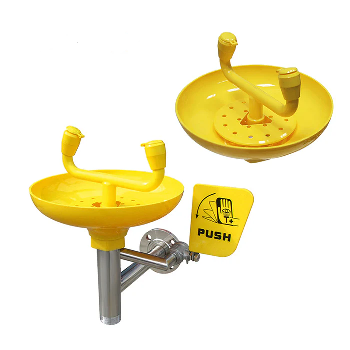 wall-mounted eye wash station